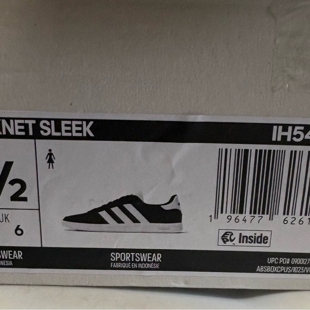 Adidas Women’s Black and White Striped Sneakers - Picture 2 of 5